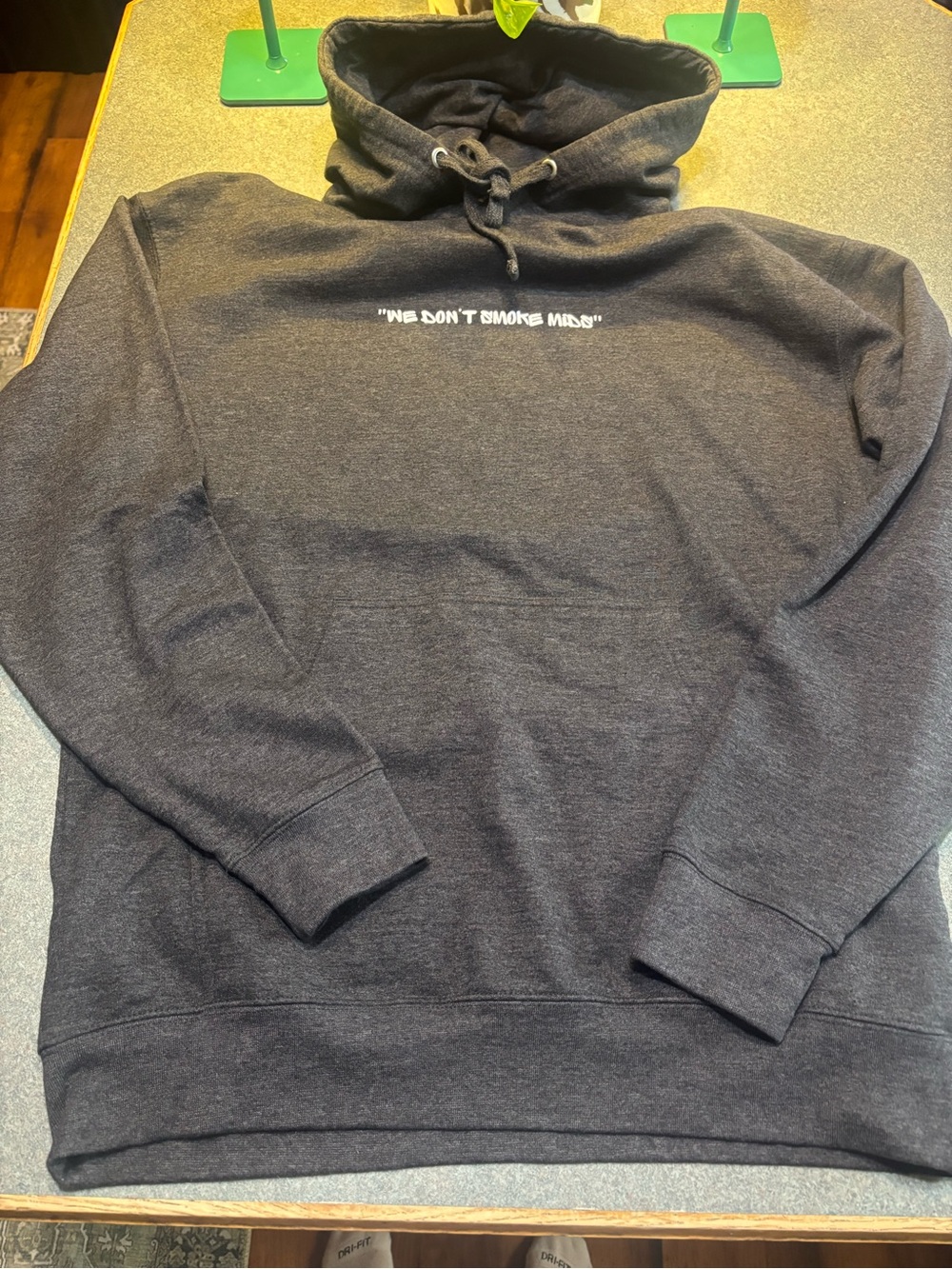 Men's Charcoal Graphic Pullover Hoodie - 'We Don't Smoke Minds'